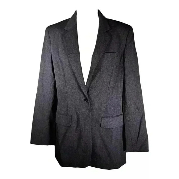 Lauren Ralph Lauren Blazer Wool Mid Length Gray Women's 4 Vintage - Picture 1 of 4
